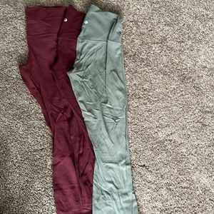 Three pairs Lulu Align Leggings SZ 6 Used